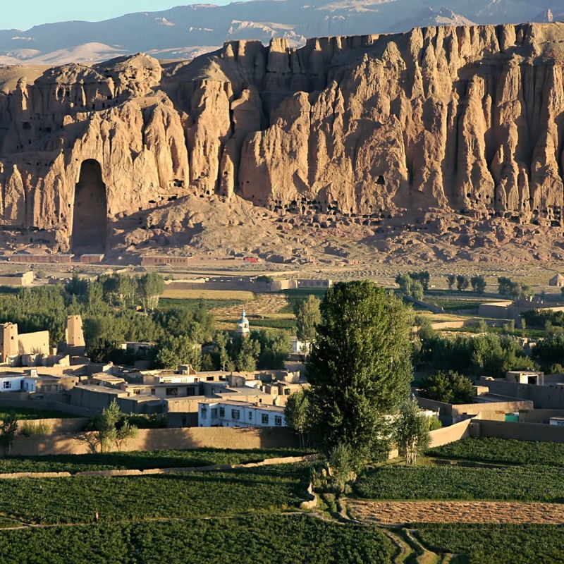 The Bamiyan Valley Cliffs in Afghanistan are a UNESCO heritage site in danger