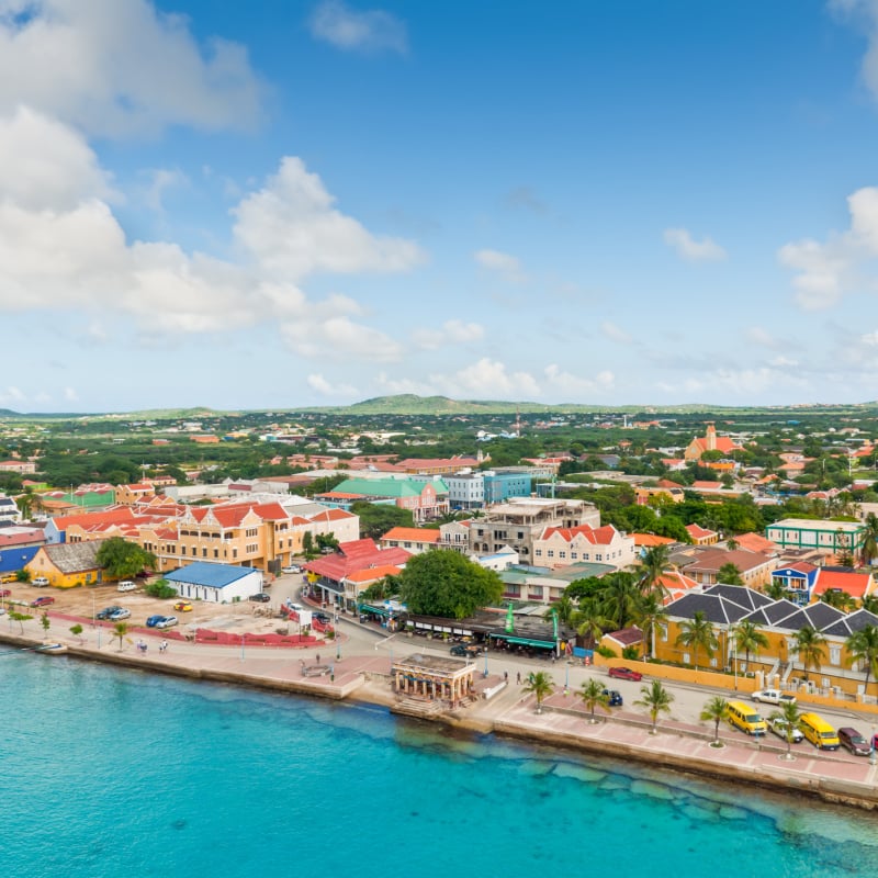 Bonaire Aerial view of town
