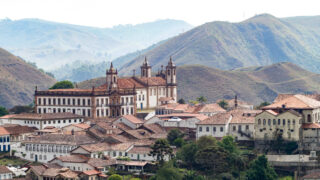 Panoramic View Of Old Colonial Historical City Of Ouro Preto, Minas Gerais, Brazil