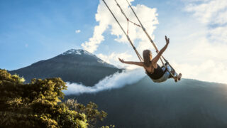 Woman on Swing in Ecuador