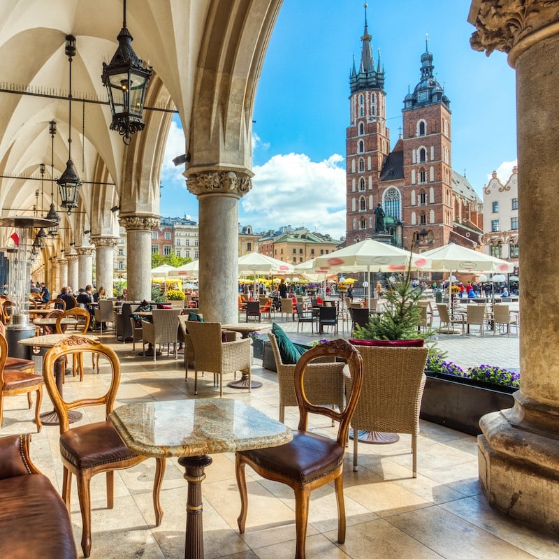 St. Mary's Basilica on the Krakow Main Square during the Day, Krakow, Poland