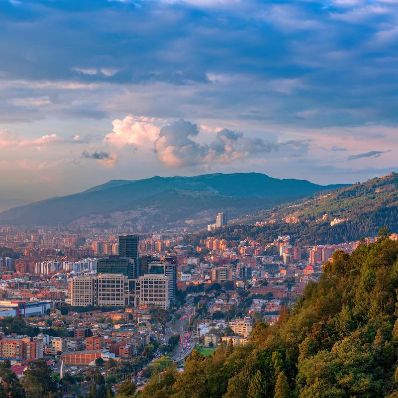Bogota, Colombia - High Angle Panoramic View Of The City