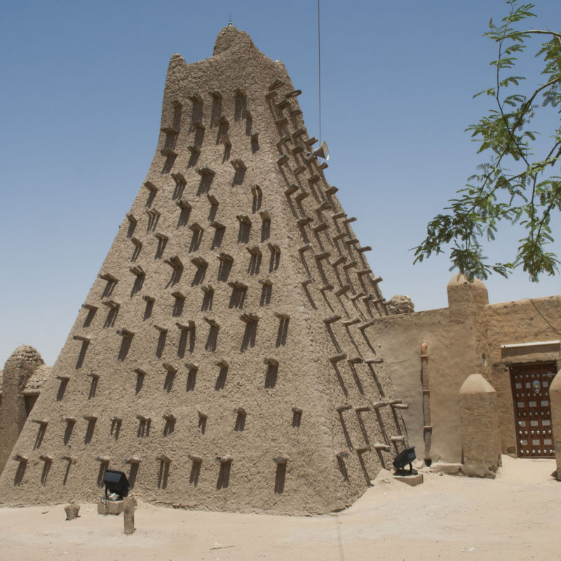 An ancient earthen mosque in Timbuktu Mali, a UNESCO site