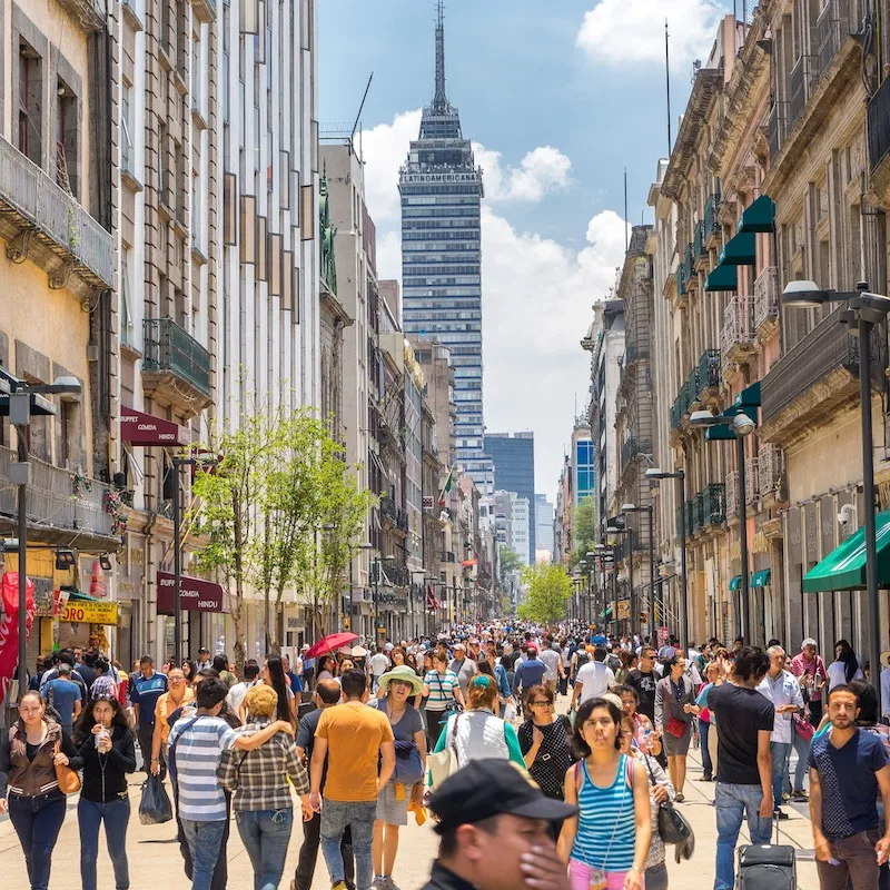 A busy street in Mexico City, Mexico