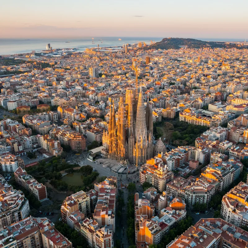 Aerial view of Barcelona
