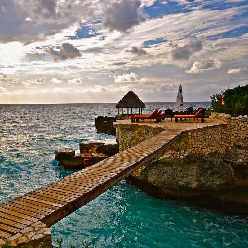 A Stone Fort Facing The Sea In Jamaica, Caribbean Ocean