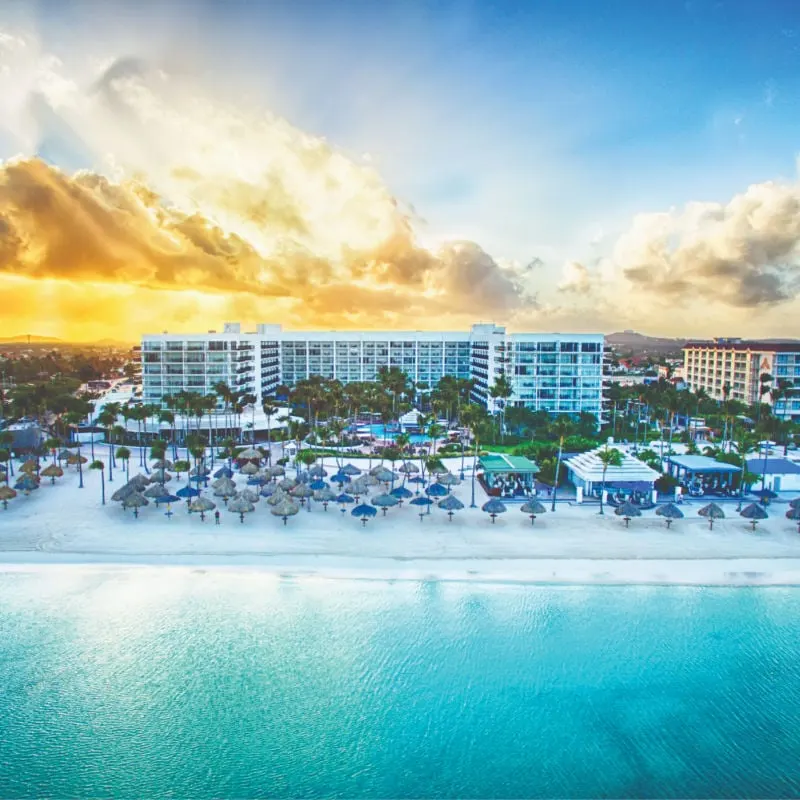 Aerial view of Aruba Marriott Hotel