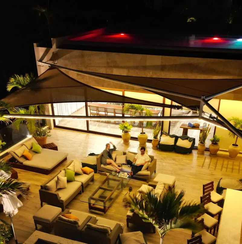 Aerial view of couple at Vista Hermosa in Playa del Carmen, a Maya Luxe property