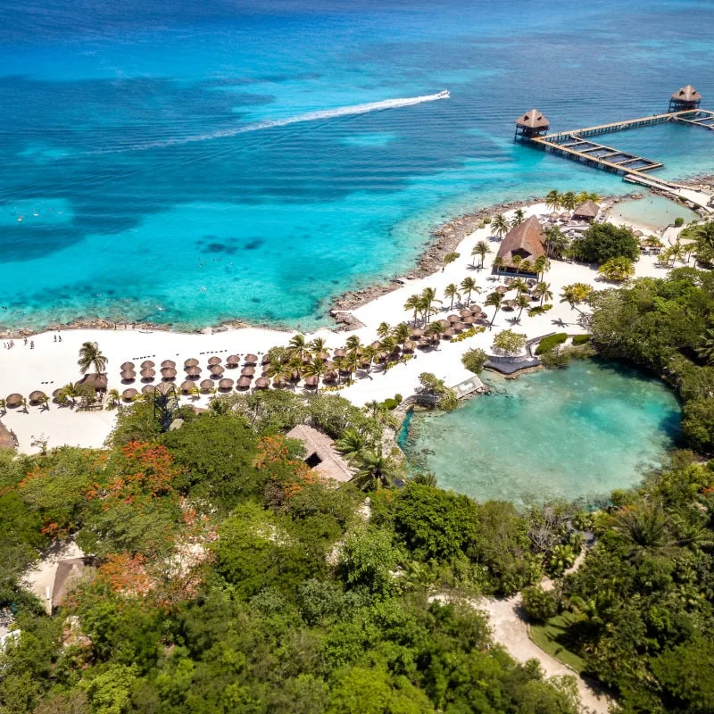 aerial view of Cozumel beach resort