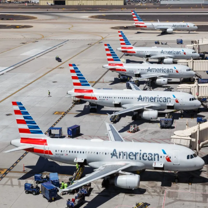 American Airlines Airbus A320 airplanes at Phoenix airport