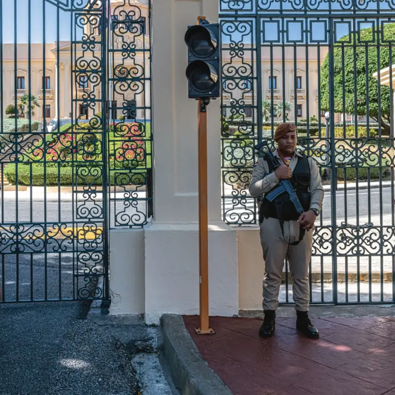 armed guard in Dominican Republic