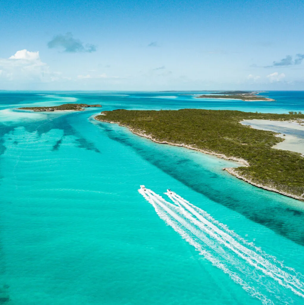 Drone,Bird,View,Of,Exuma,In,The,Bahamas.,Summer
