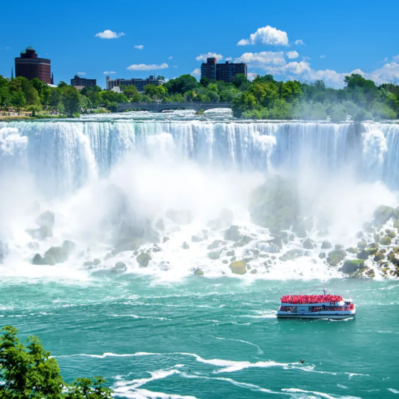 Beautiful Niagara Falls on a clear sunny day Niagara Canada