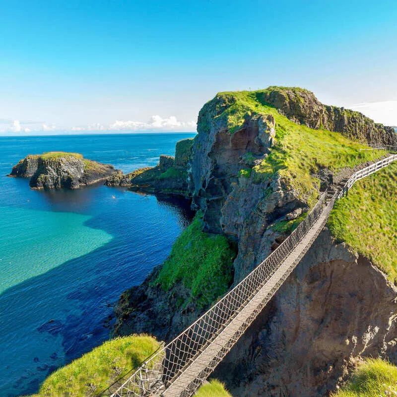 Carrick a Rede Rope Bridge In The Causeway Coast Of Northern Ireland, United Kingdom
