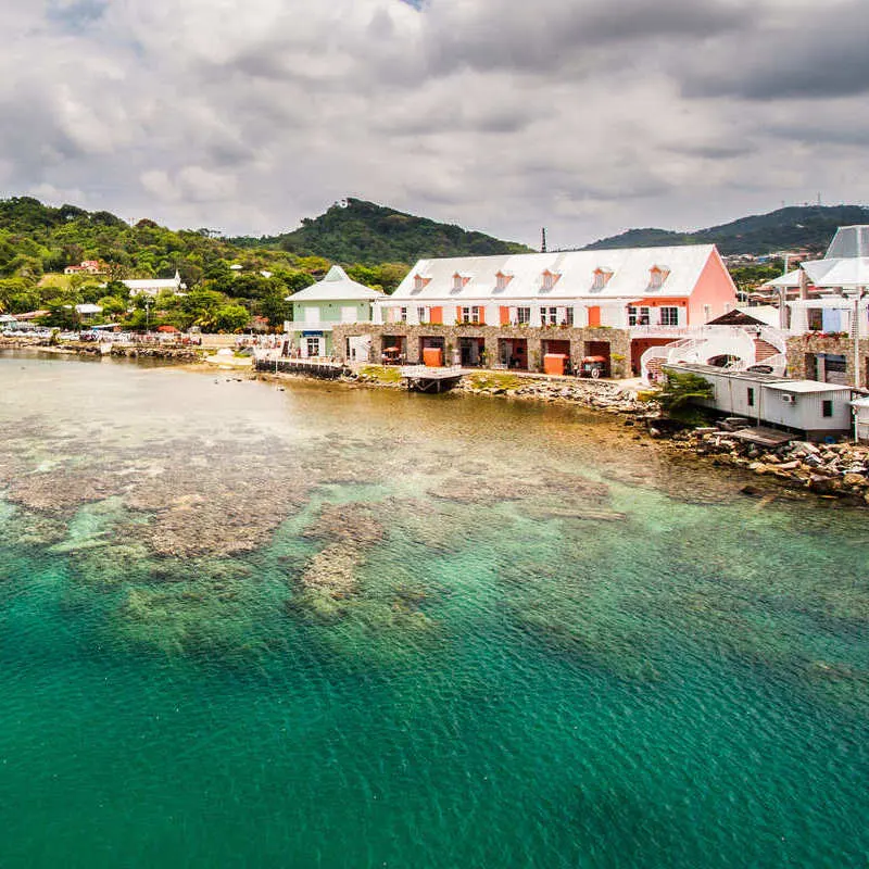 Coastal Development Zone In Roatan, An Island Off The North Coast Of Honduras, Central America