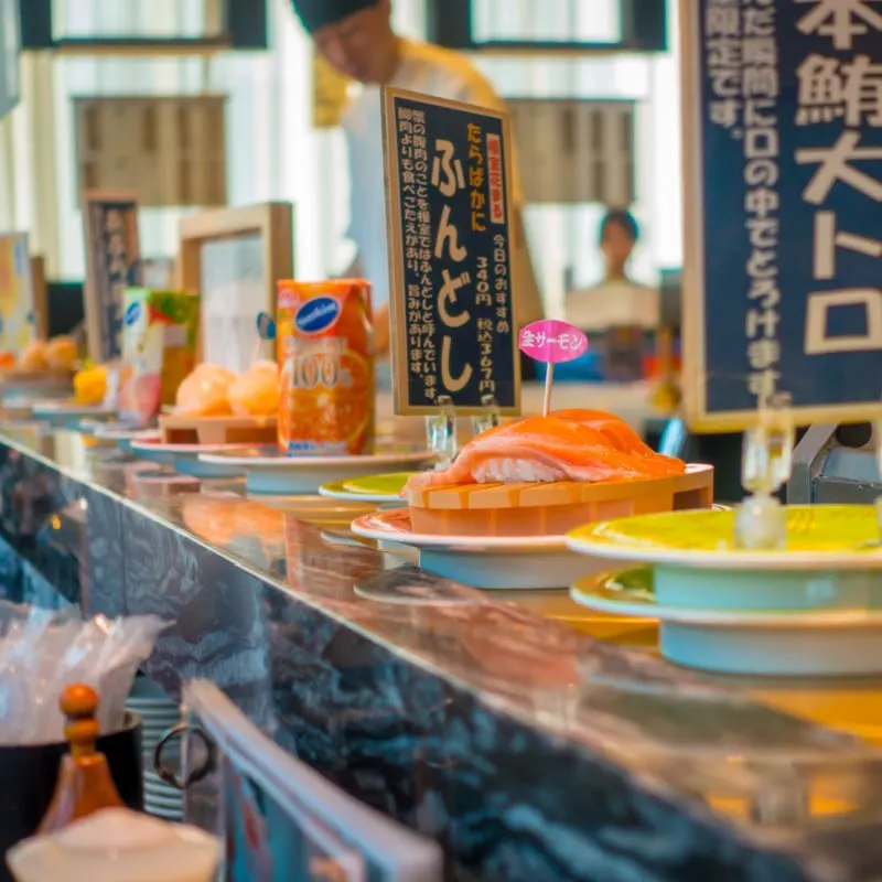 conveyor belt sushi in japan