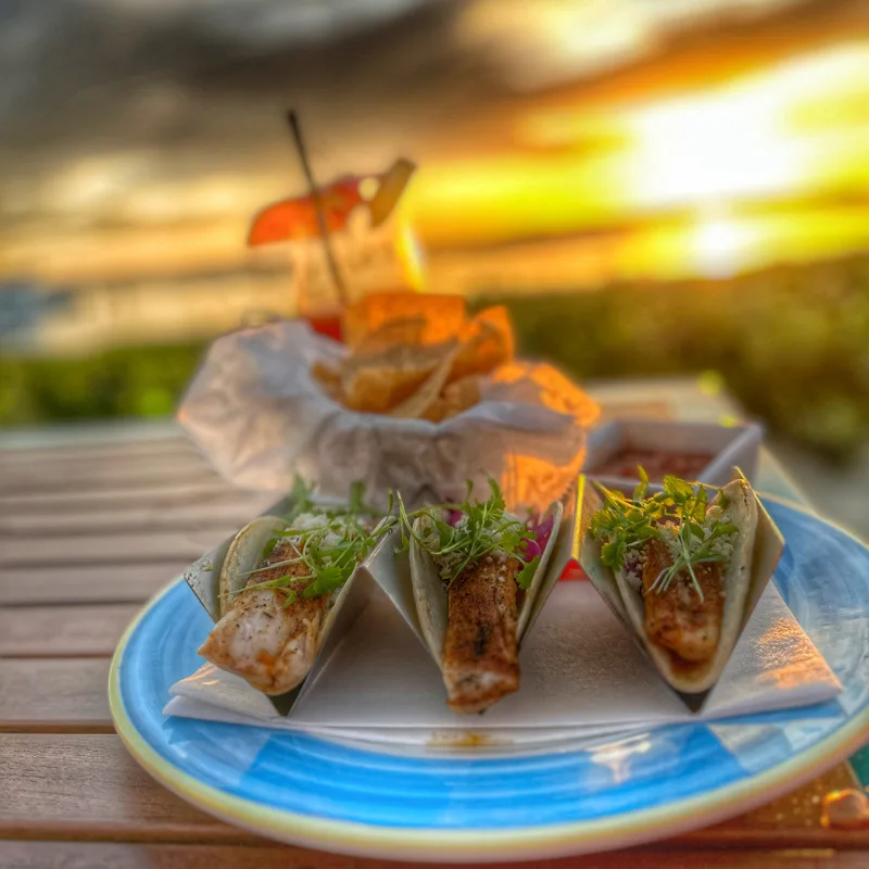 Dinner plate at Morada Beachside Cafe