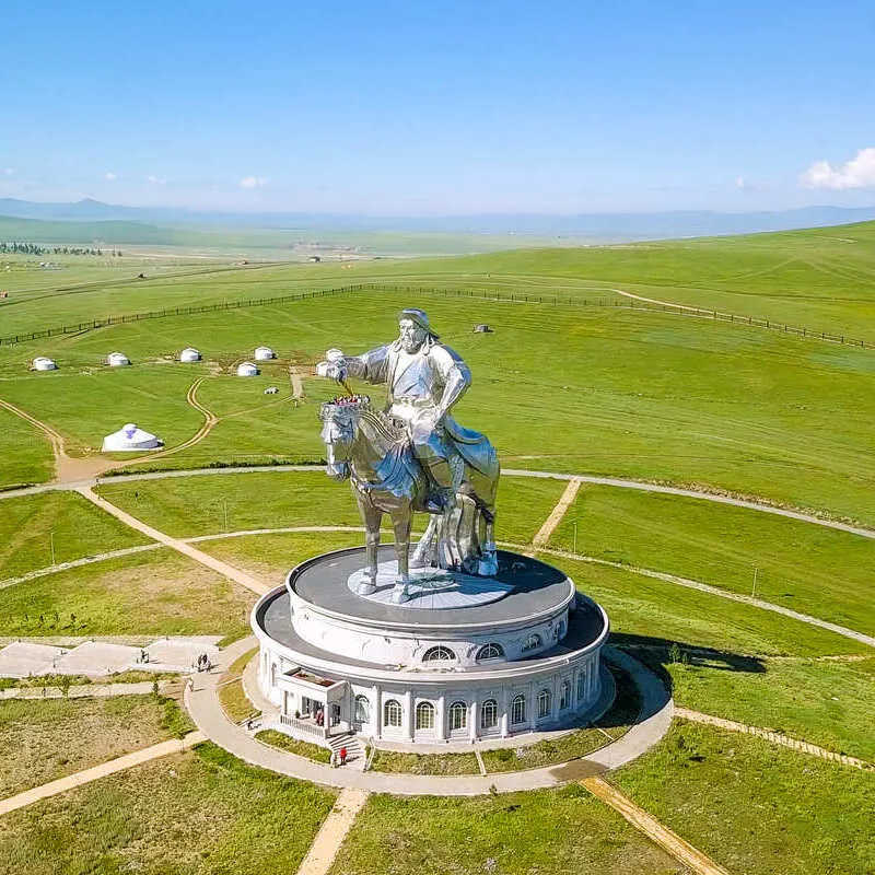 Equestrian Statue Of Genghis Khan In Mongolia, Central Asia