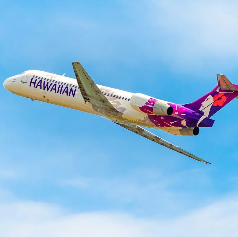 Hawaiian airlines plane in the sky