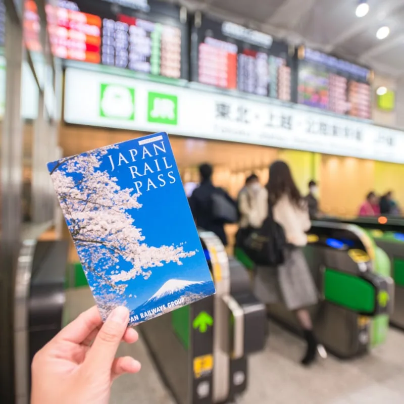 Japan Rail Pass in train station