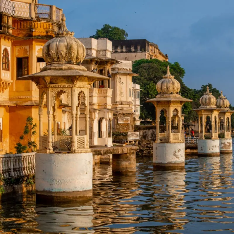 Lakeside castle in Udaipur Rajasthan India Asia