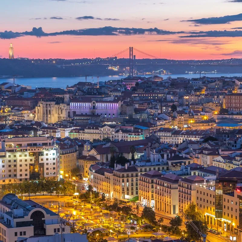 Lisbon, Portugal at sunset