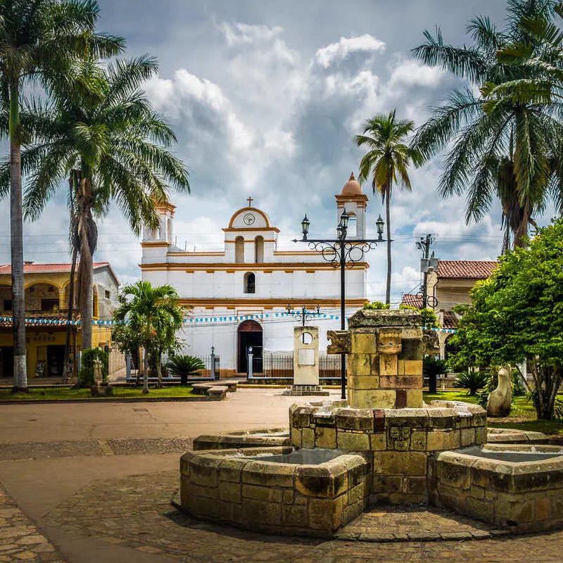 Main Square In Copa, Honduras