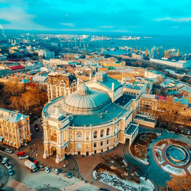 An arial view of the Ukranian port city of Odessa, UNESCO's newest world heritage site
