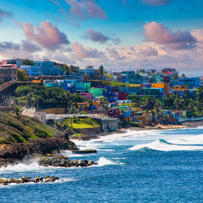 colorful buildings dot the coast of San Juan Puerto Rico