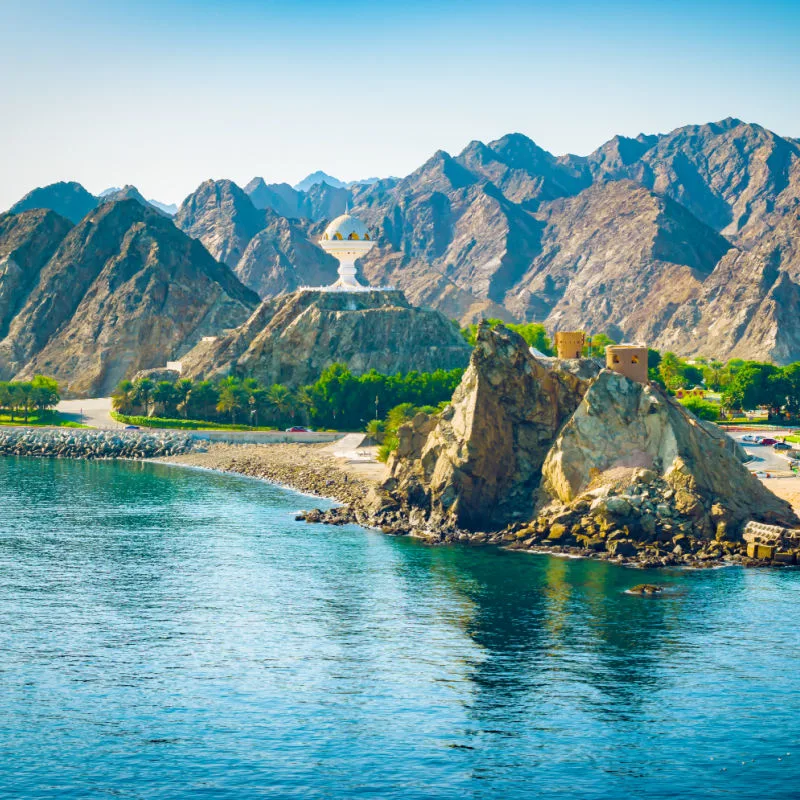 Oman sea and mountains