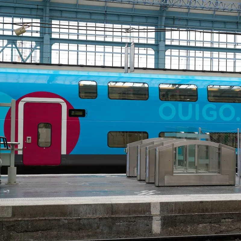 Ouigo train stopped at train station