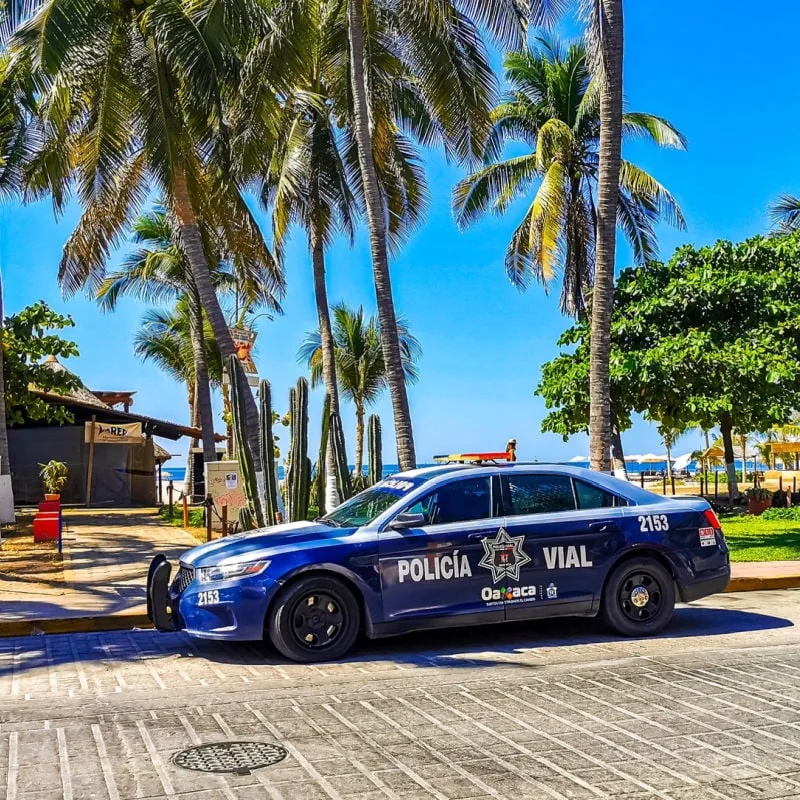 police car in Mexico beach town
