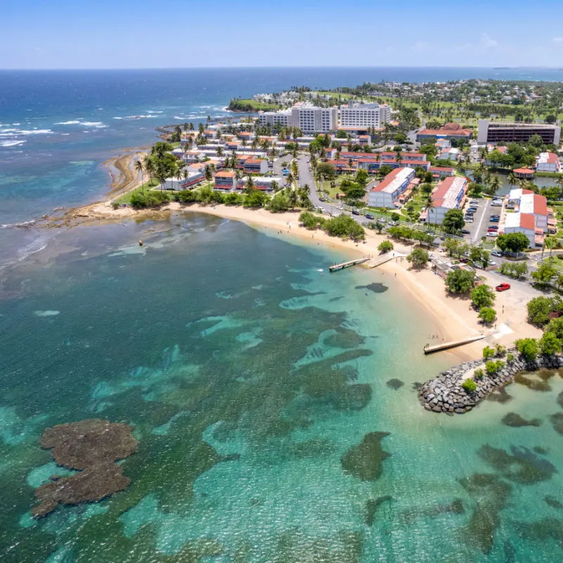 Aerial view of Puerto Rico beach resort