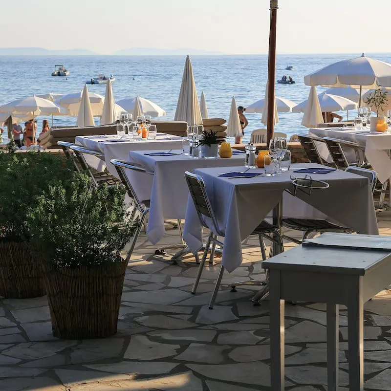 Restaurant with view of French riviera