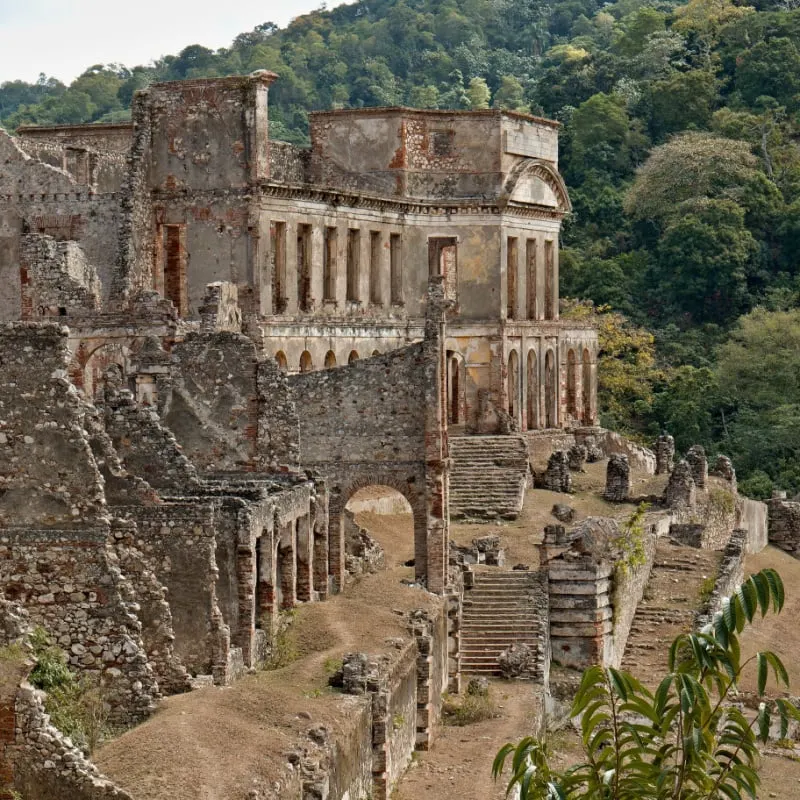 The ruins of the Sanssouci Palace in Haiti. 