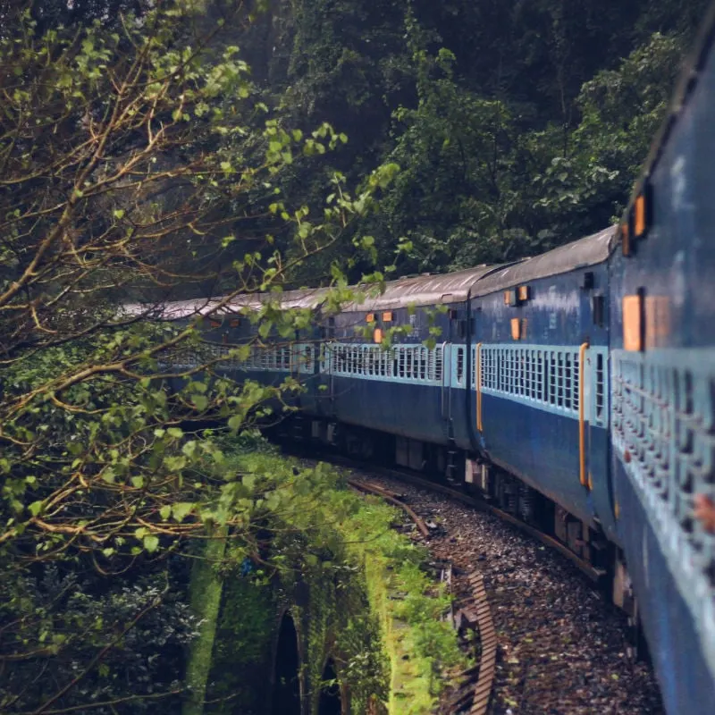 Scenic view of a sleeper train
