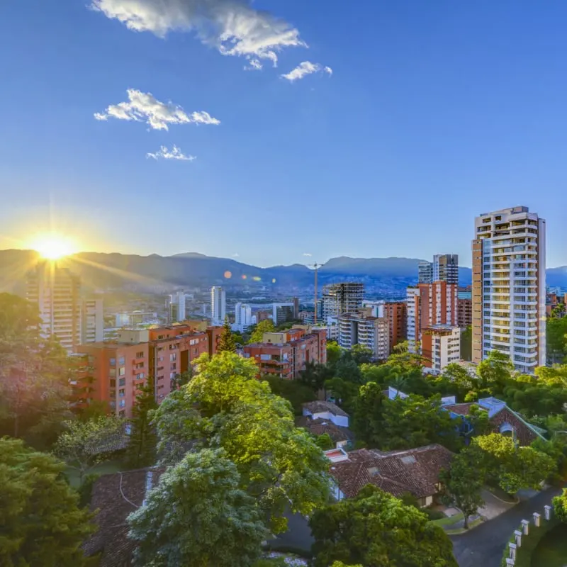 skyline and mountains of medellin