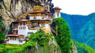 Taktshang Goembatigers Temple In Bhutan, South Asia