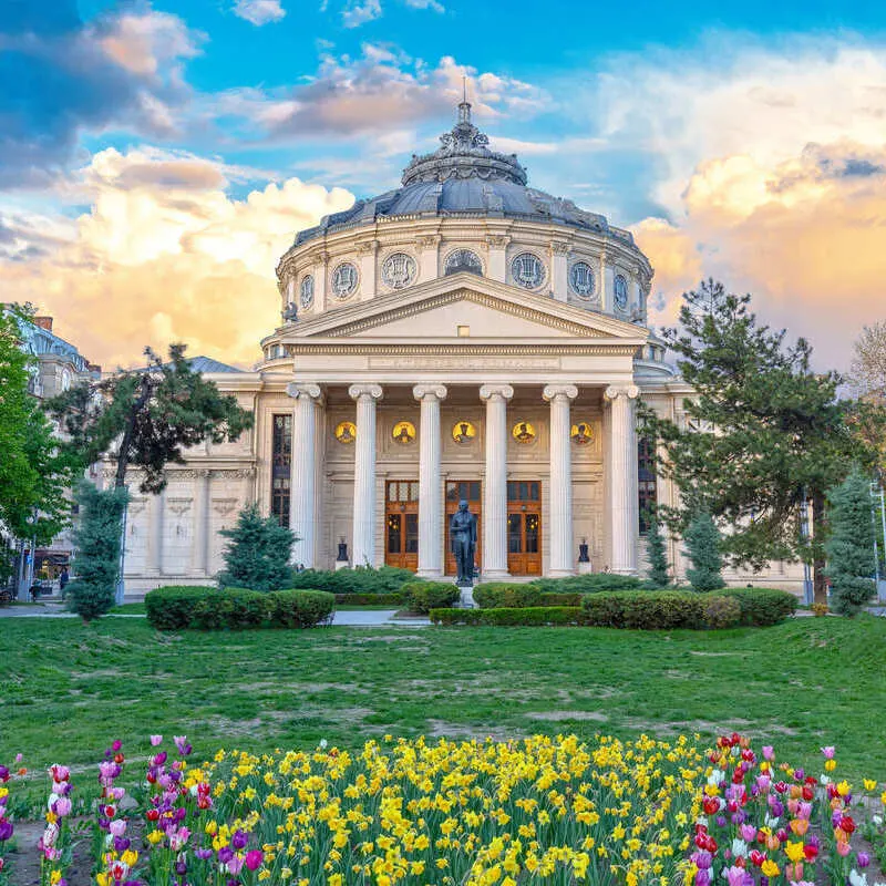 The Romanian Athenaeum Concert Hall Pictured In Spring, Bucharest, Romania, Eastern Europe