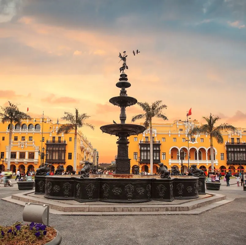 UNESCO world heritage site of historic city center in Lima, Peru